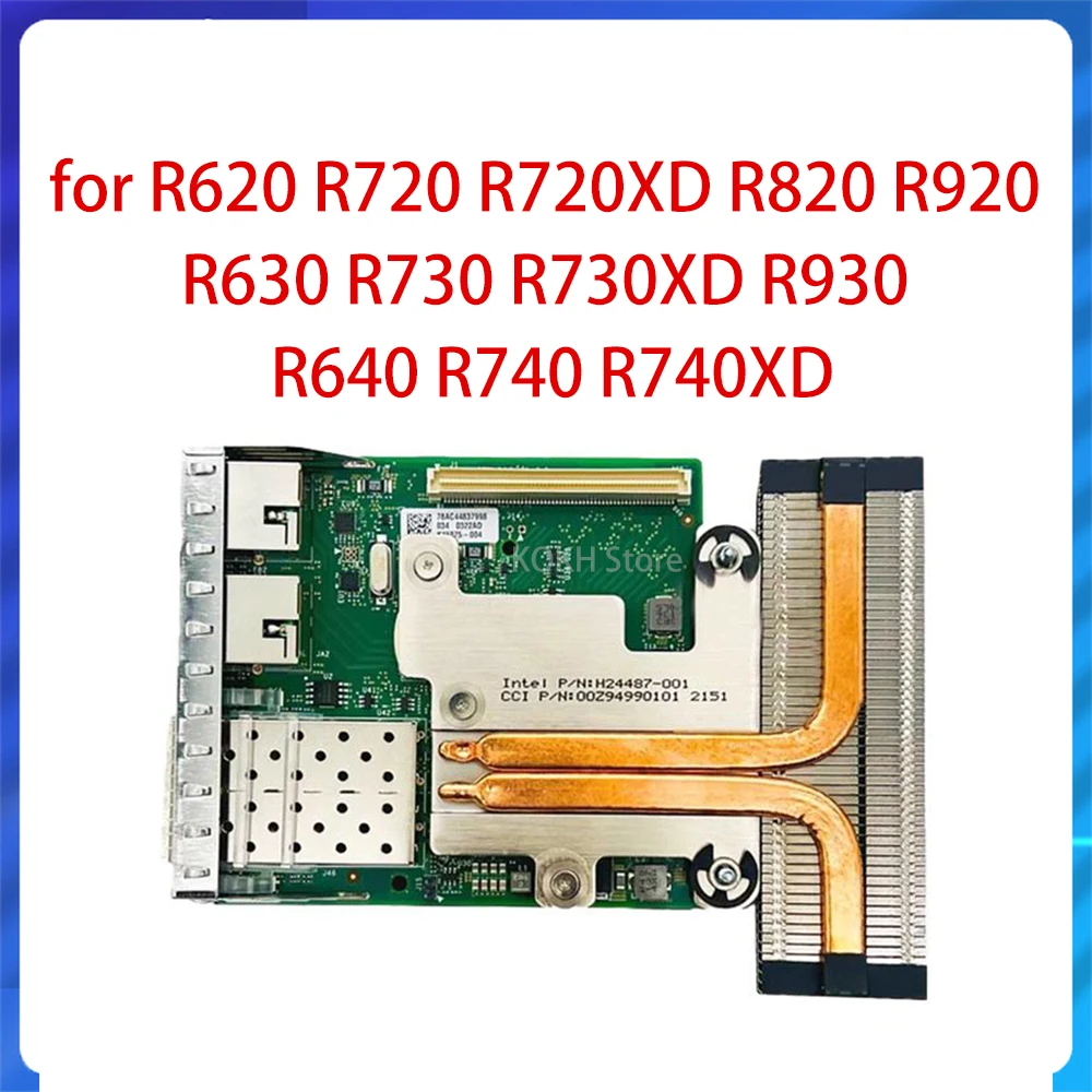 Original FM487 99GTM C63DV G8RPD 6VDPG Network Card for R620 R720 R720XD R820 R920 R630 R730 R730XD R930 R640 R740 R740XD