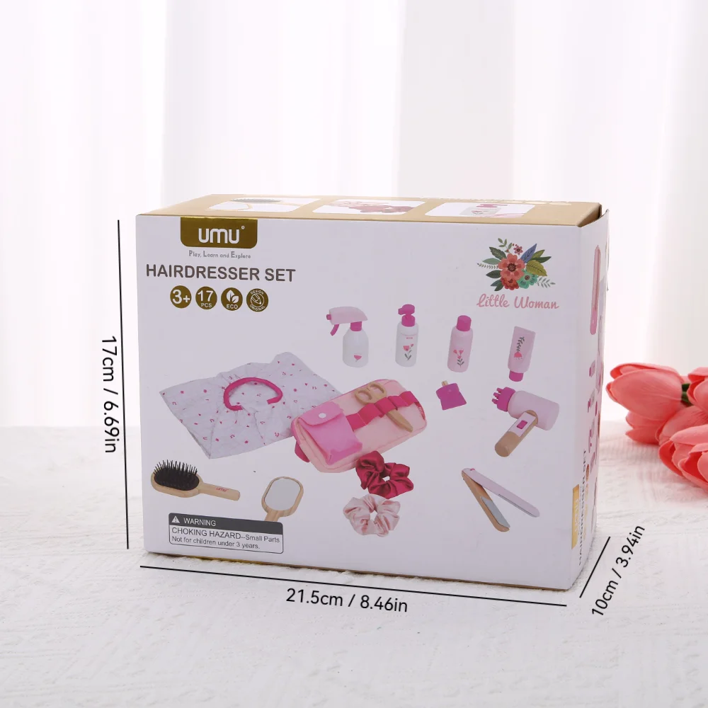 Kits de juguetes de maquillaje de madera para niñas, juegos de rol, juego de simulación de maquillaje, juego de belleza para juguetes de cumpleaños