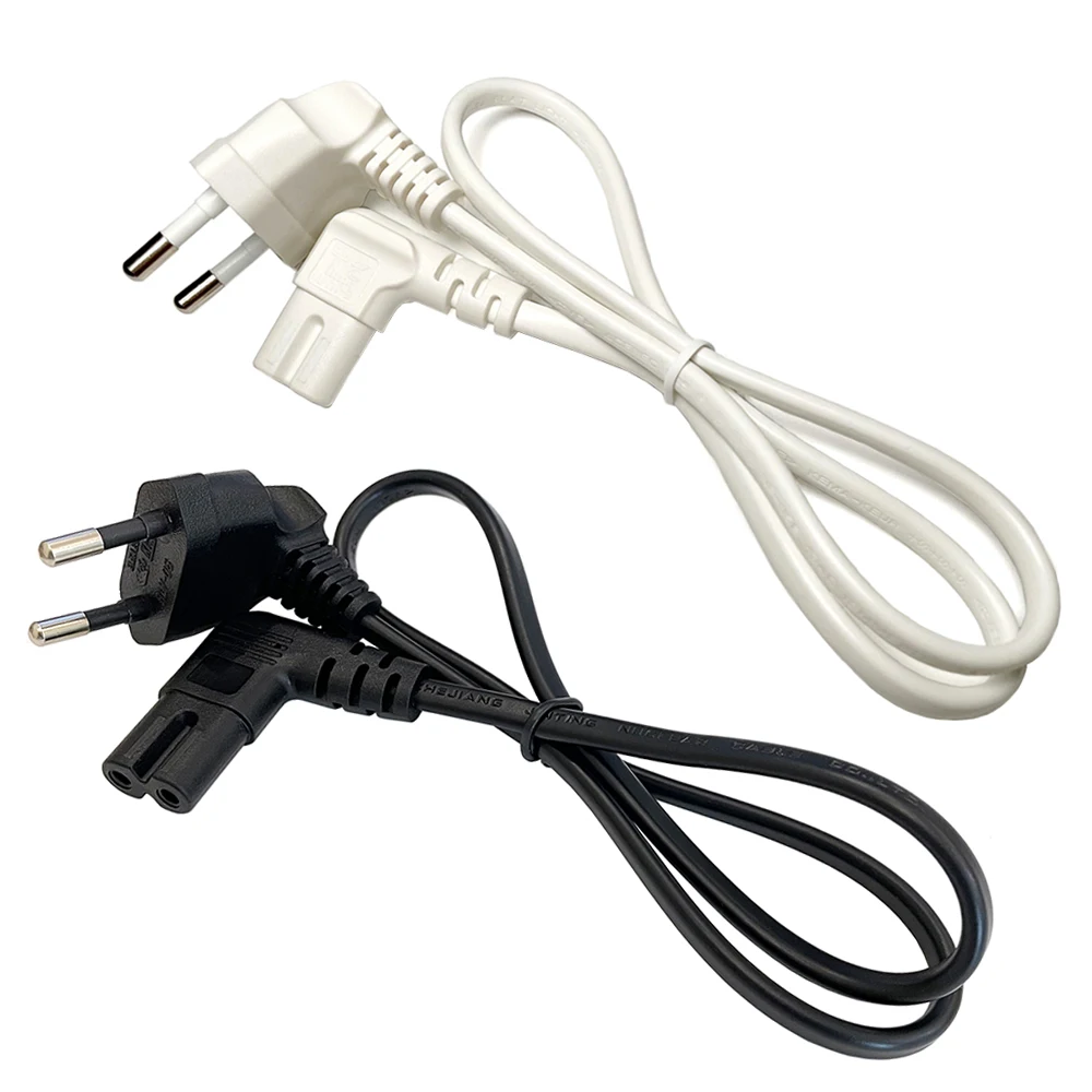 

60cm White/Black Europe Schuko CEE7/16 EU 2pin Male to Right Angled IEC 320 C7 Power Cord Figure8 AC Power Extension Cable 1pcs