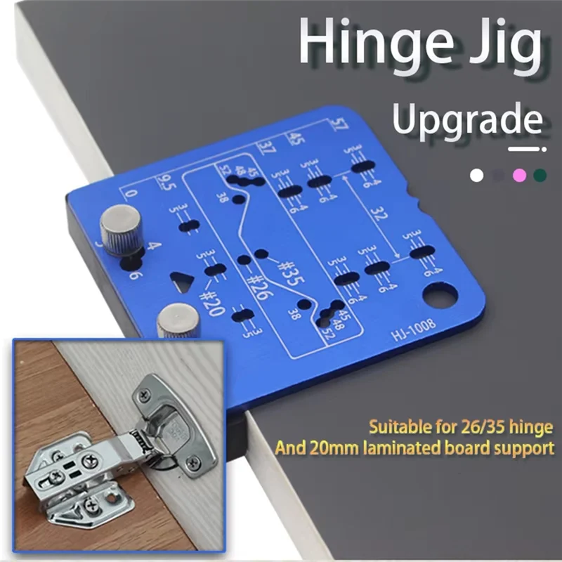 ABZS Aluminium Boor Gids Locator 35Mm Scharnier Jig Deur Kast Verborgen Scharnier Gat Template Tool