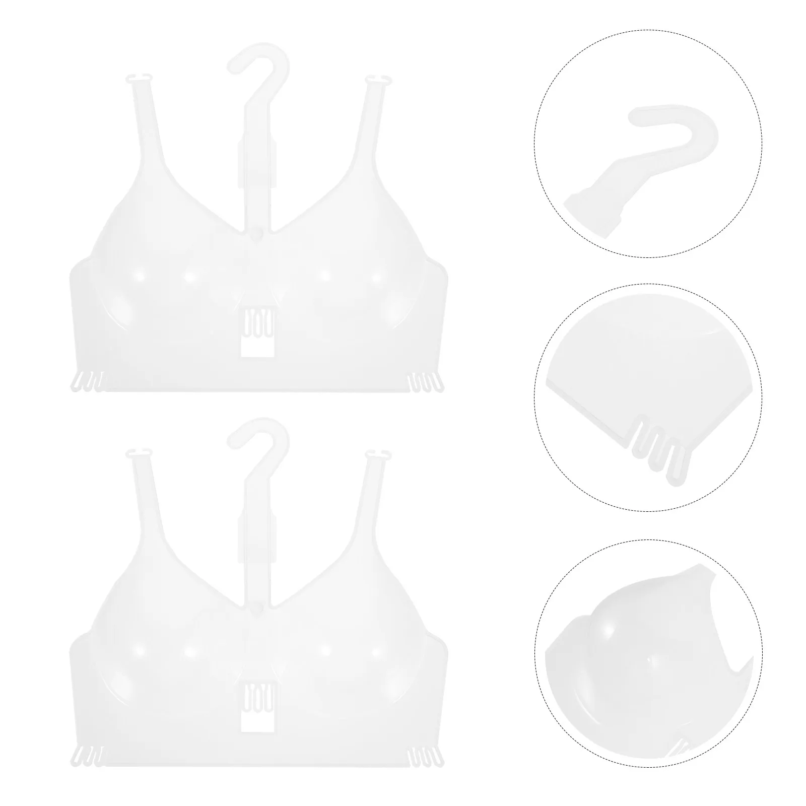 

2Pcs Women Bra Mannequin with Hanger Plastic Underwear Display Mannequin Easy Hang Store Shape Preserving Clothes Shop Home