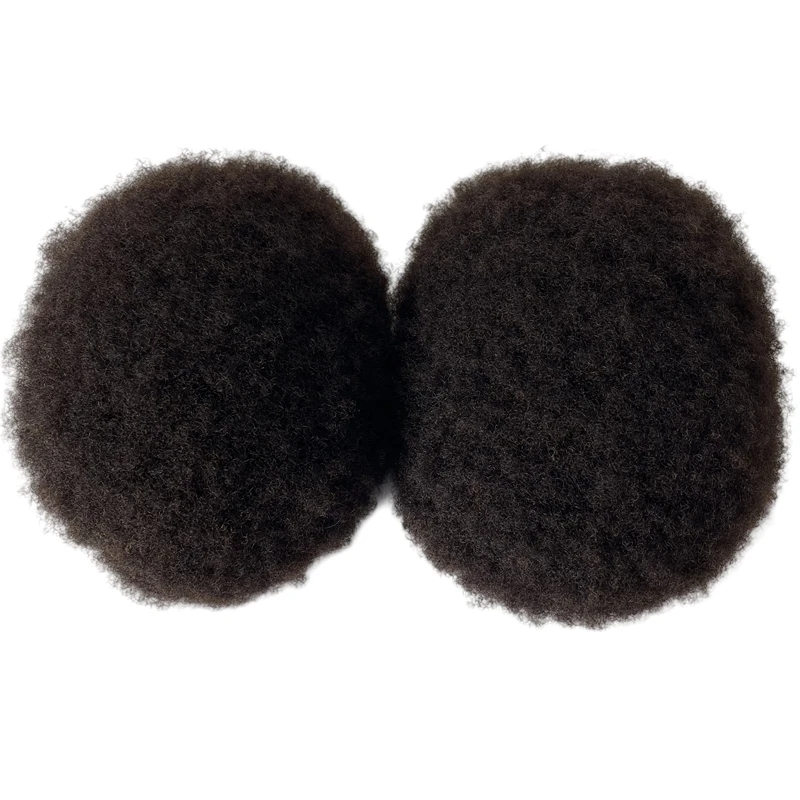 Mongol Töretlen Emberi haja hairpieces 4mm Etimon afro Üstök 2# Morogva Szökött színben 8x10 Hiánytalan csipkével Egyszeres számára Sztrájktörő férfiak