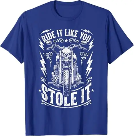 Ride Like You Stole It Biker Lustiges Vater-T-Shirt für Motorradliebhaber Y2k Motorrad-Grafik Herrenkleidung Vintage Spruch T-Shirt – Detail 13