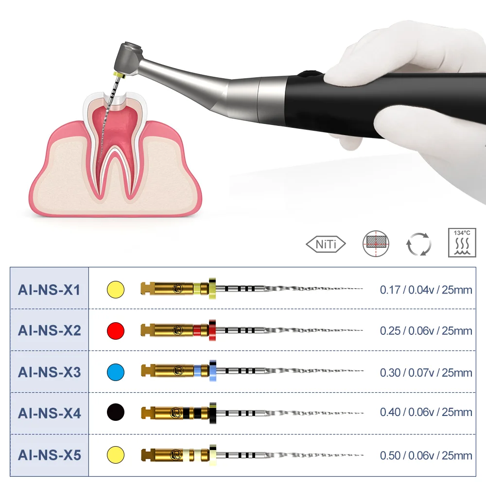 AI-NS kochający plik USA oryginalny model kanał korzeniowy kompatybilny z Pro-Taper Next System endomotor 25mm 5 sztuk/paczka 10 zestawów/pudło