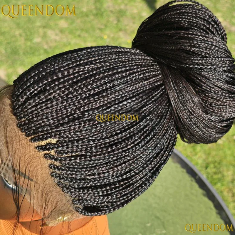 

36" Synthetic Wig Transparent 360 Lace Front Wigs for Women Knotless Box Braids Wig On Sale