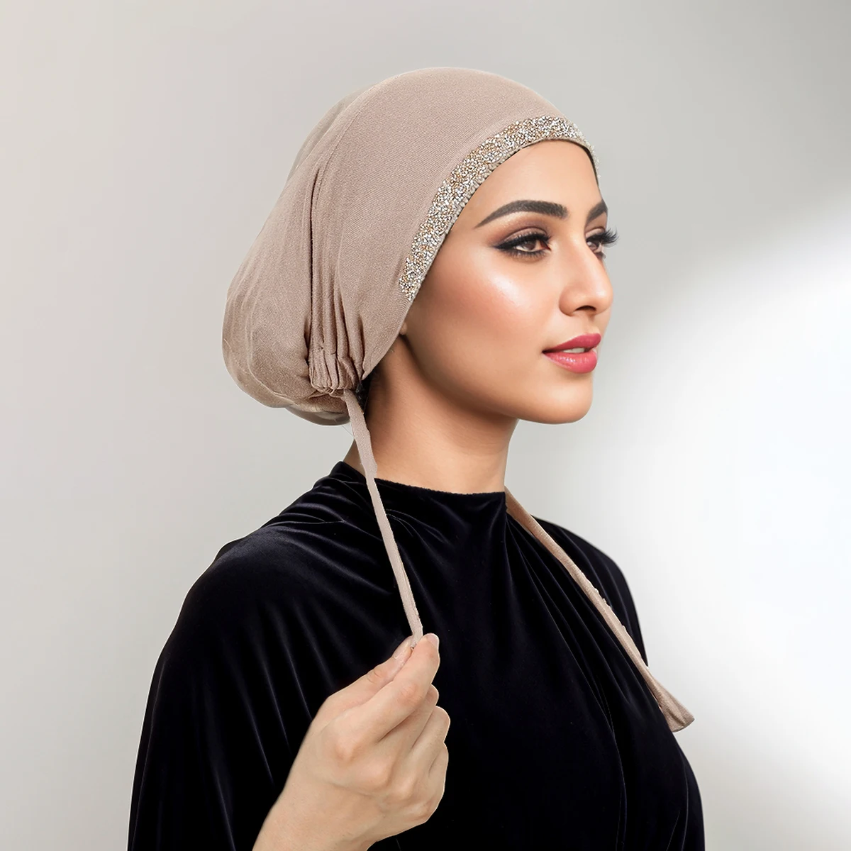 Hijab en Jersey Modal pour Femme, Écharpe Intérieure en Coton Percé à Chaud, Chapeau Musulman, Bandana artificiel astique, Sous-Bonnet, Bande de Sauna Solide, Bonnet, 2024