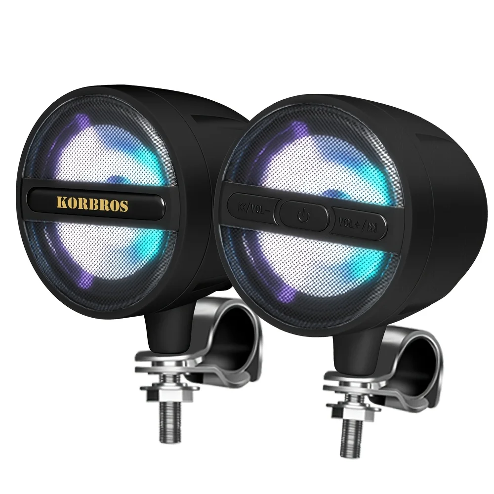 

Wireless Audio System for Motorcycles Featuring Handlebar Mounting, an Integrated Amplifier, MP3 Music Playback, FM Radio, USB Connectivity, And Volume Adjustment