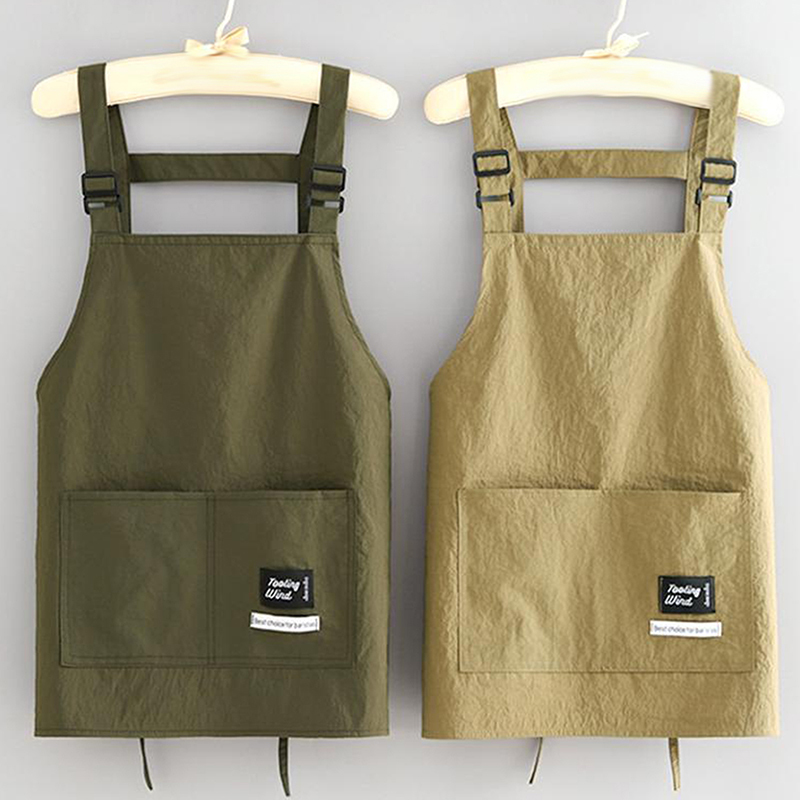  Household Canvas Apron Oil-proof Can Wipe Hands Kitchen CookingMen Women Adult With Tool Pockets Fashion Coffee Over Apron 