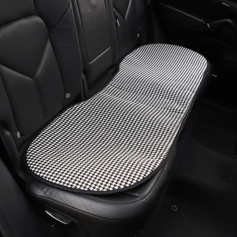 New Houndstooth Print Car Seat Cushion Protector Fashion Breathable Cotton Car Seat Cushion Cover Anti Slip Interior Accessories