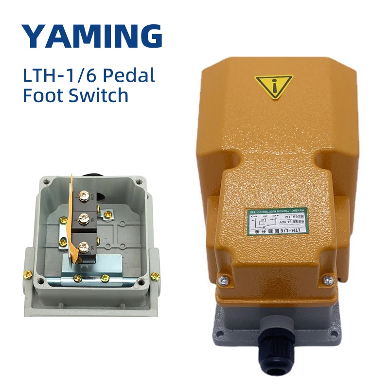 

OFF-ON Foot Switch 10A Punch Pedal Type AC380V IP44 Machine Tool Accessories Control Aluminum Alloy Shell LT5 LTH-1/6