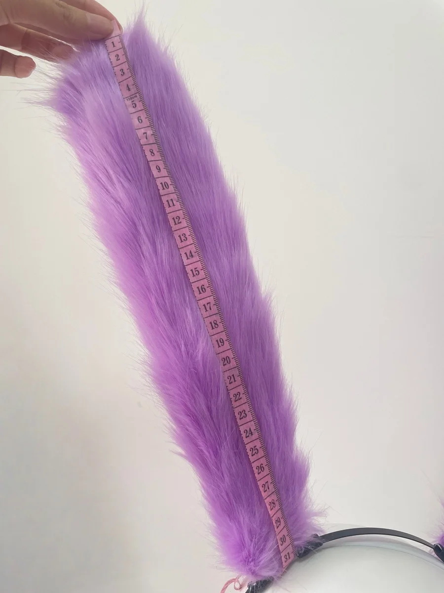 31CM Magic Circus Jax‌ Purple Rabbit Headband Fursuit Anime Plush Ear Cosplay Prop Furry Maid Costume Ear Headwear image 5
