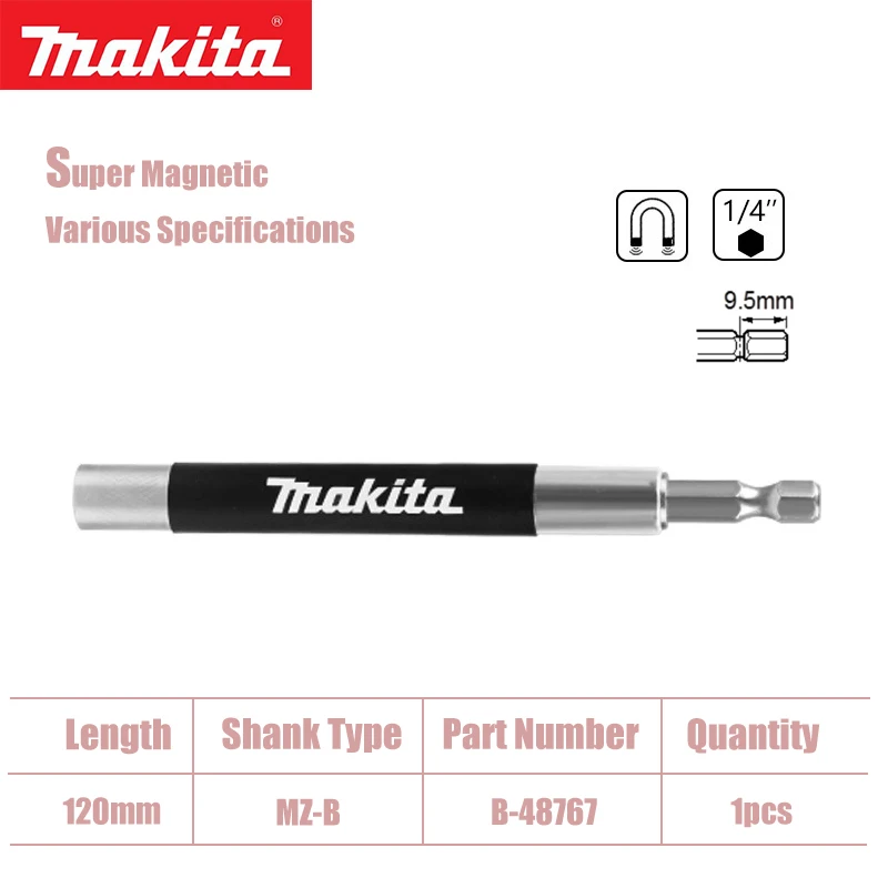 Makita Hexagonal Handle Rod Bracket 6.35mm Easy Disassembly Strong Magnetism Self-locking Screwdriver Tool Accessories