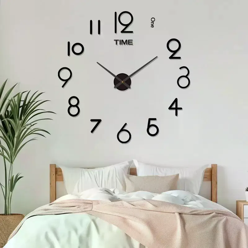 [MA]2026 Modern Design Large Wall Clock 3D DIY Quartz Acrylic Mirror Stickers Living Room Home Decor[MA]