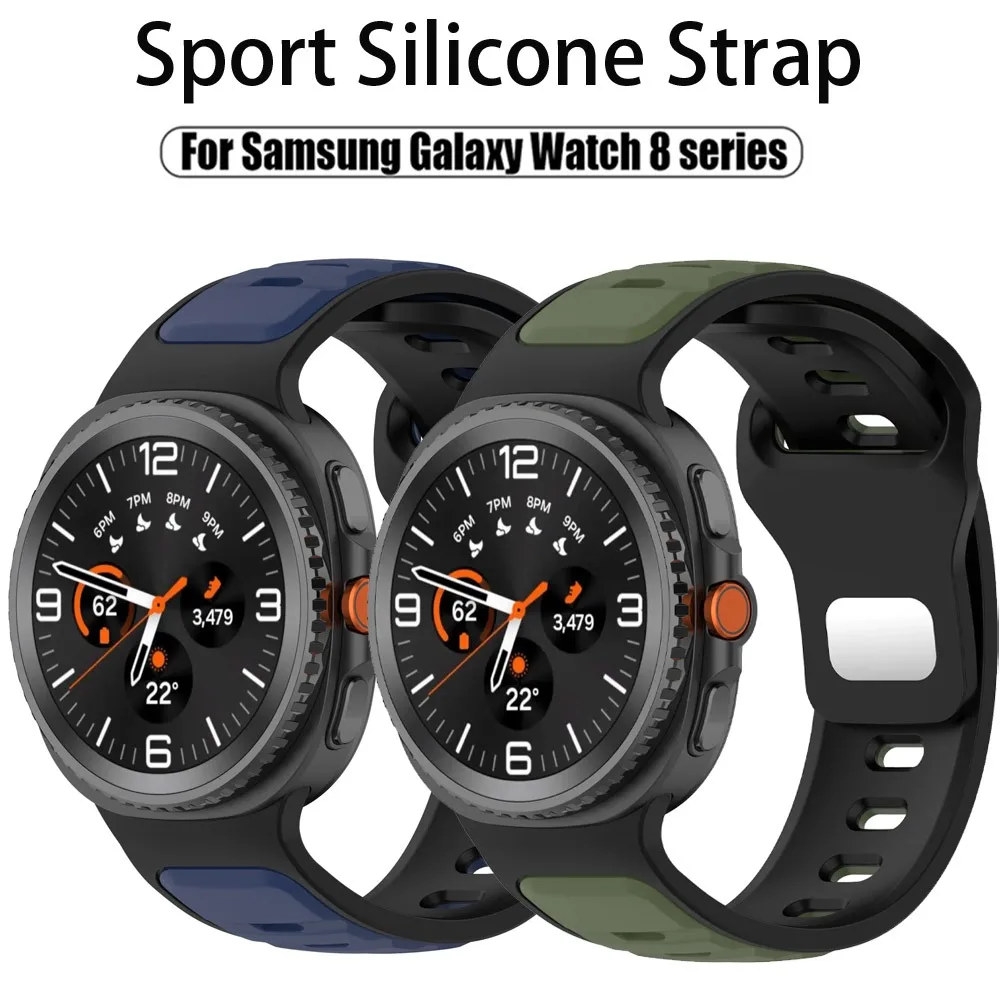 Sport-Silikonarmband für Samsung Galaxy Watch 8 40 mm 44 mm, bequemes Armband für Samsung Galaxy Watch 8 Classic 46 mm