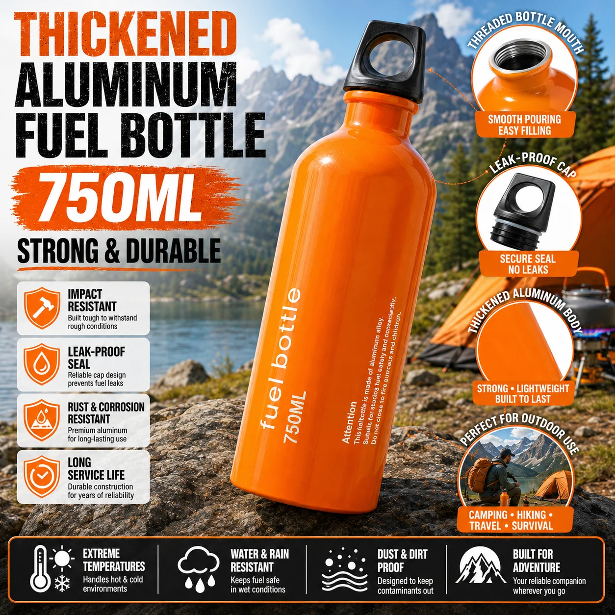 750ml Aluminum Fuel Bottle Cam - đánh giá và giá Outdoor Gas Camping Oven