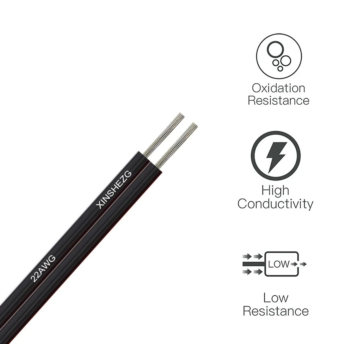 2Pin LED Cable Electrical Wire 22 20 18 AWG 3/5/10/20/30/50/100m PVC LED Extension Wires For 5050 LED Strip Light JST Connector