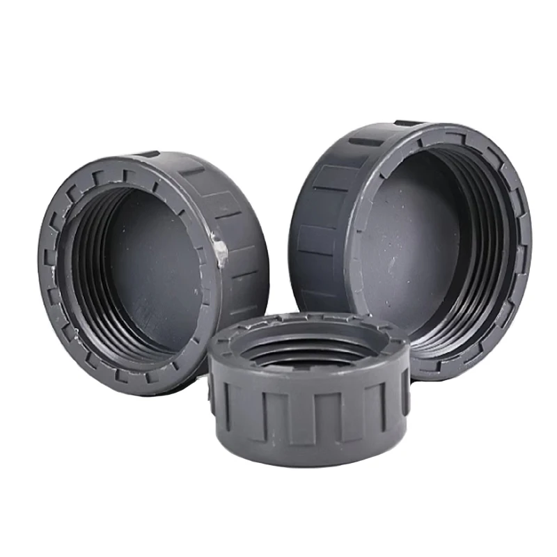 1-100pc 20-60mm Grey PVC Female End Cap Aquarium Fish Tank Drain Cap Screwed Cap Garden Irrigation Pipe Connector Water Tube Cap