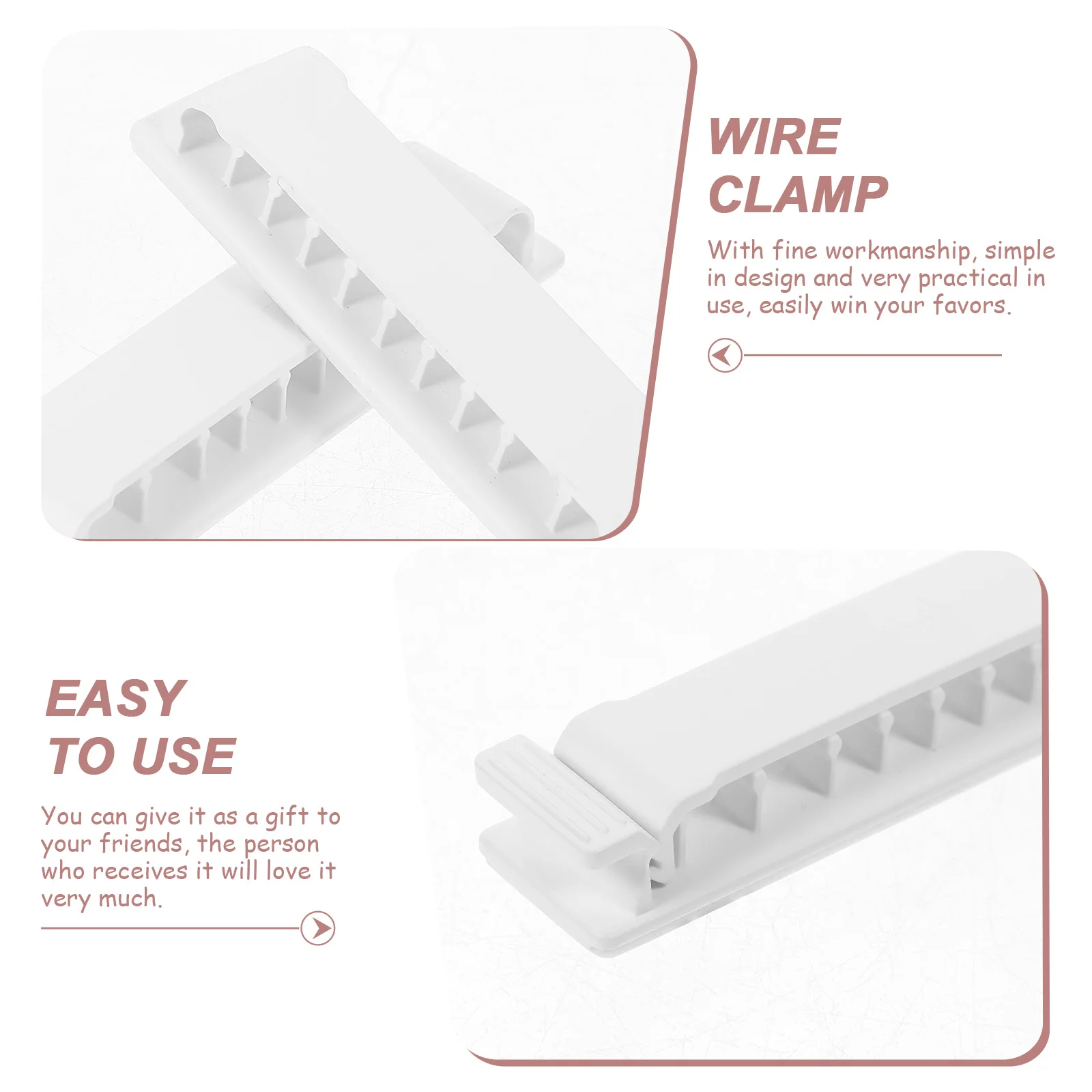 

4 Pcs Adhesive Wire Holder Cord Organization Storage Wires Organizer Electric Cable for Desk White Holders Cables