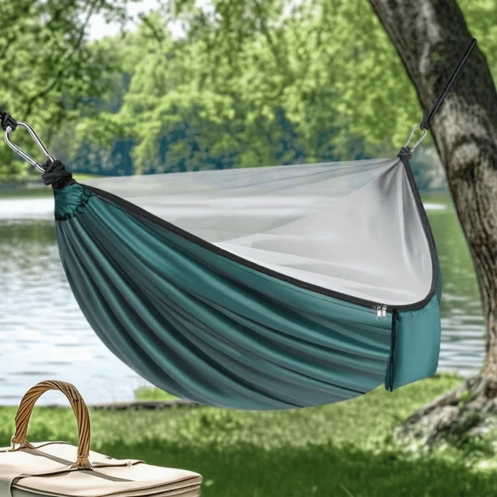 Relaxation Thickened Camping Hammock Anti-Mosquito 270x140cm Hanging Hammocks Anti Rollover Quick Setup Double Hammock Hiking