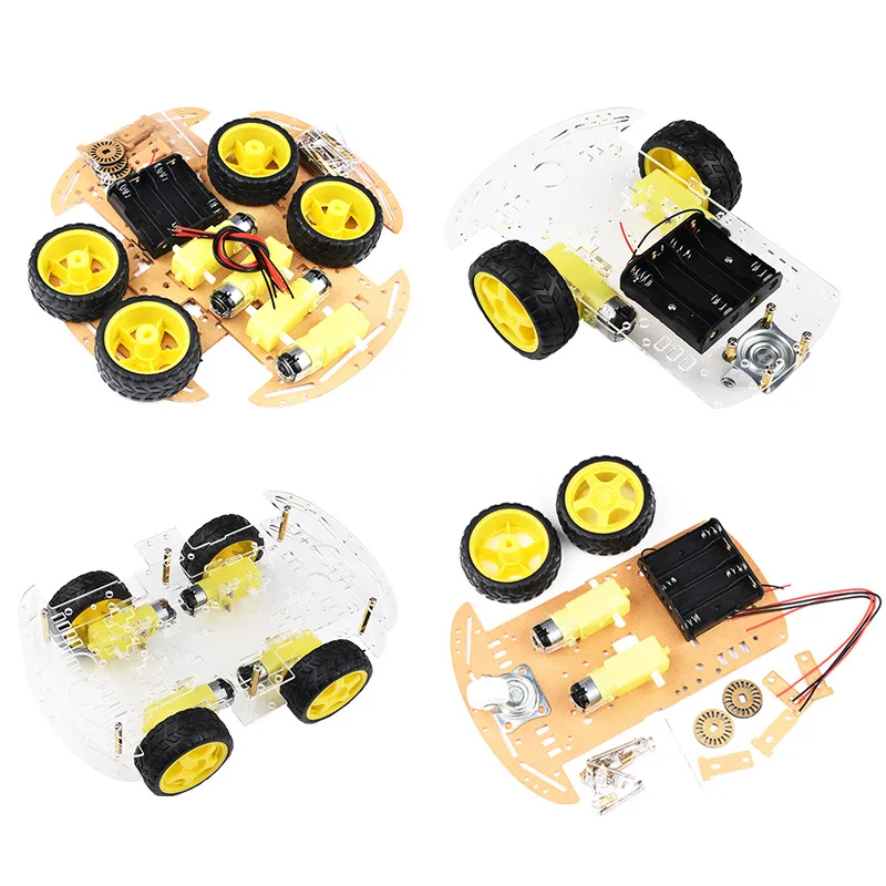 Smart Robot Car 2WD 4WD Motor Chassis /Tracing Remote Control Three-wheel Universal Wheel Parts For Arduino Diy Kit