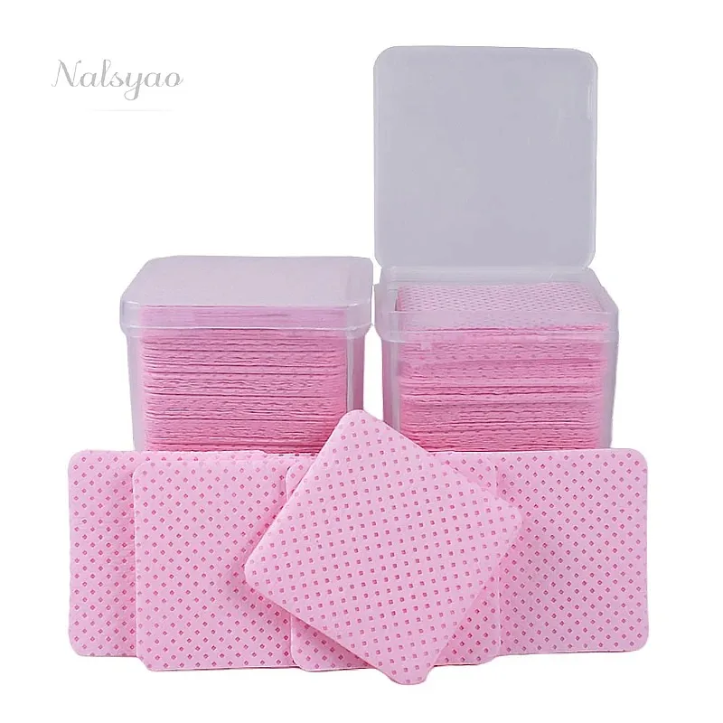 200PCS/Box Disposable Nail Polish Remover Cotton Pad Wipes Lint-Free Eyelash Glue Cleaner Paper Pad Manicure Supplies