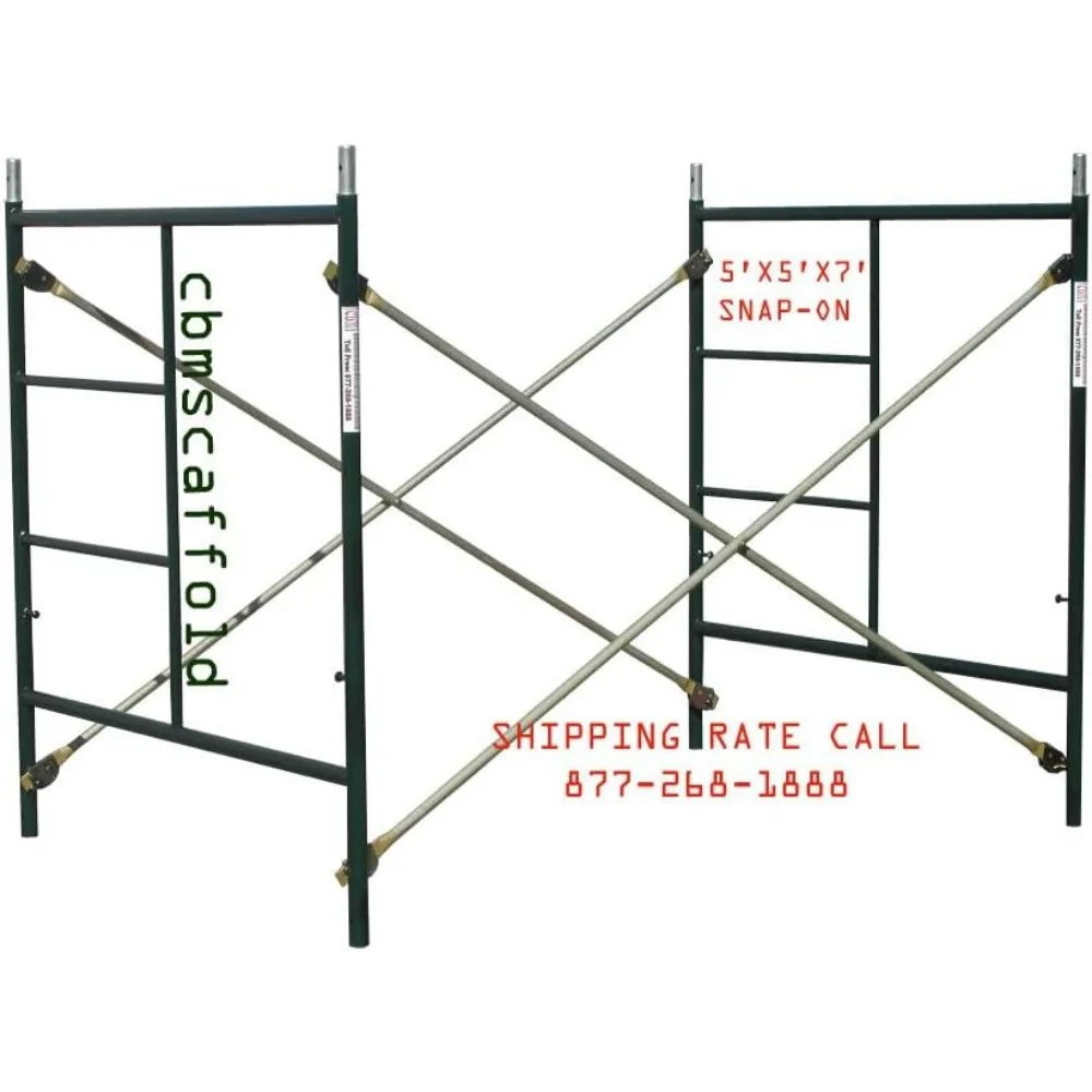 6 conjuntos novos conjuntos de molduras de andaime de alvenaria com trava de encaixe 5' x 5' x 7'