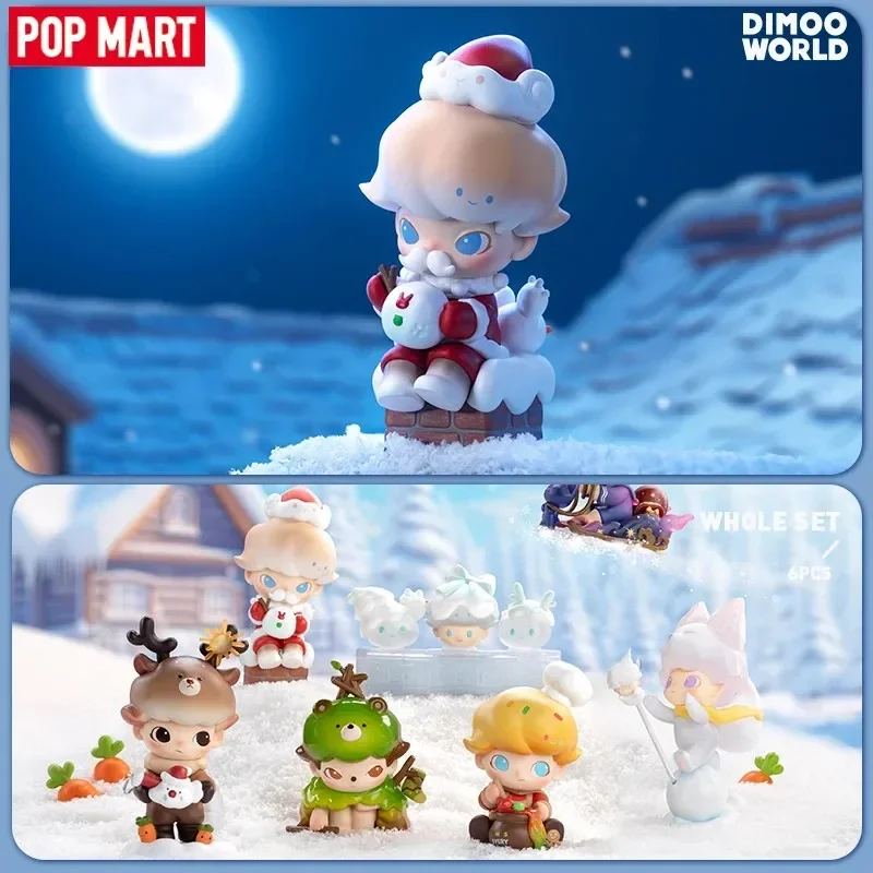 POP MART DIMOO Letters From Snowman Series Blind Box Action Figure Guess Bag Ornament Figurines Home Decor Dolls Girls Cute Toy