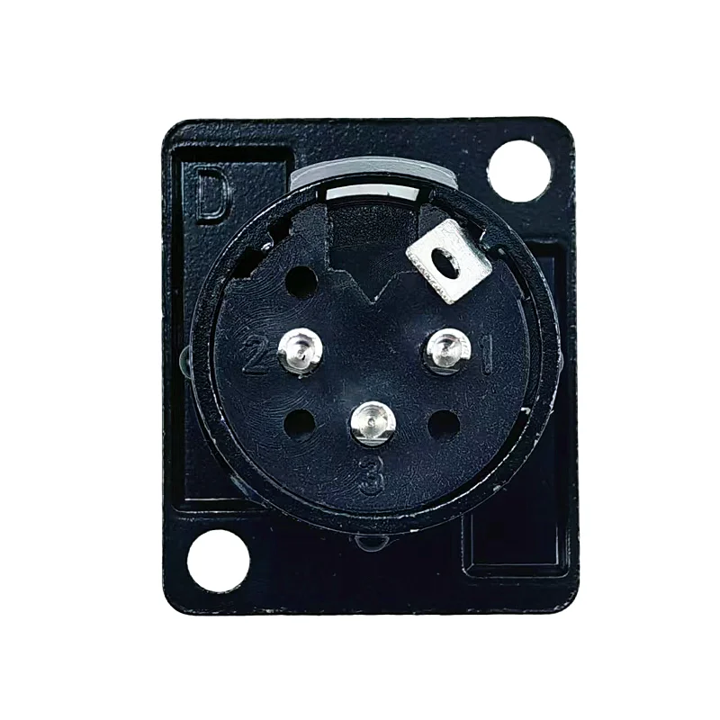 MW Audio 8 Stück 3-Pin XLR Stecker, Schwarzer Metall-Quadrat-Mikrofonanschluss zur Panelmontage für Mischpulte – Detail 6