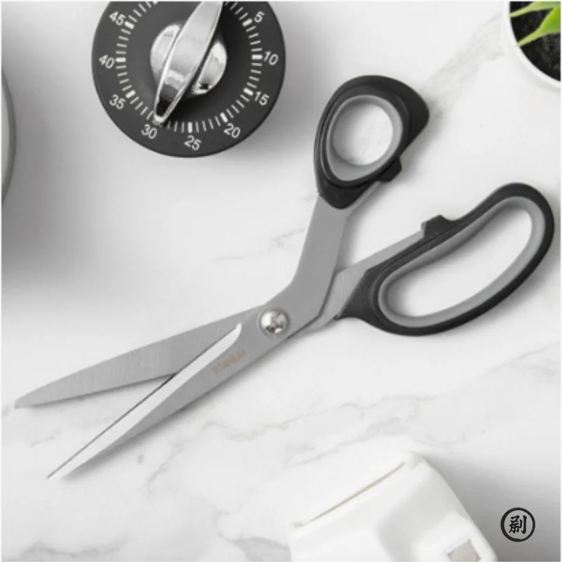 1pc Black Gray Stainless Steel Barbecue Scissors Steak Kitchen Scissors Manufacturer Kitchen Tools Household Scissors