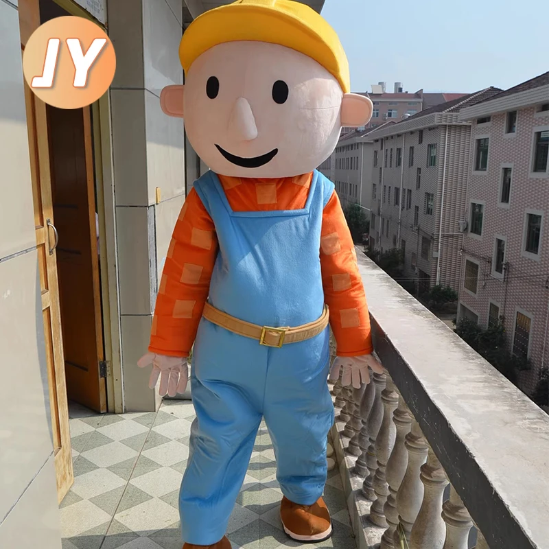 Disfraz de mascota Bob The Builder de alta calidad, vestido de lujo publicitario para adultos, fiesta de cumpleaños y Carnaval, trajes de Cosplay Bob para niño adulto