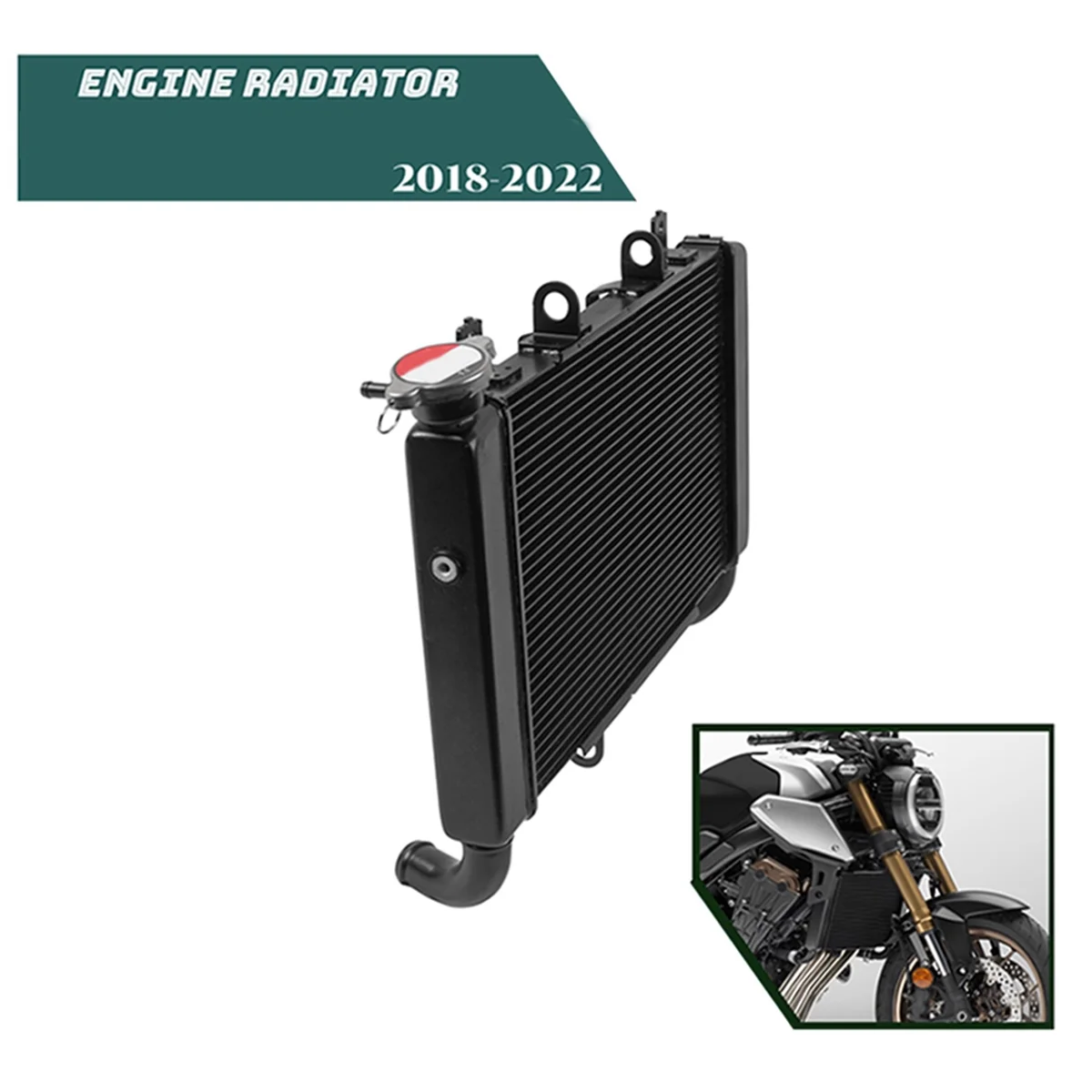 

Motorcycle Cooler Protect Water Tank Assembly Engine Radiator for Honda CB CBR 650R CB650R CBR650R 2018-2023