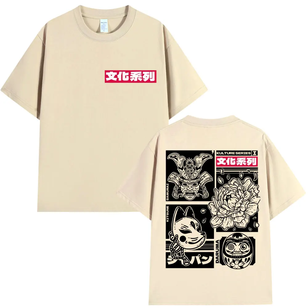 Japanischen Stil Kultur Serie Grafik Druck T Shirts Männer Frauen Harajuku Mode Vintage T-shirt Übergroßen Baumwolle Casual T Shirt
