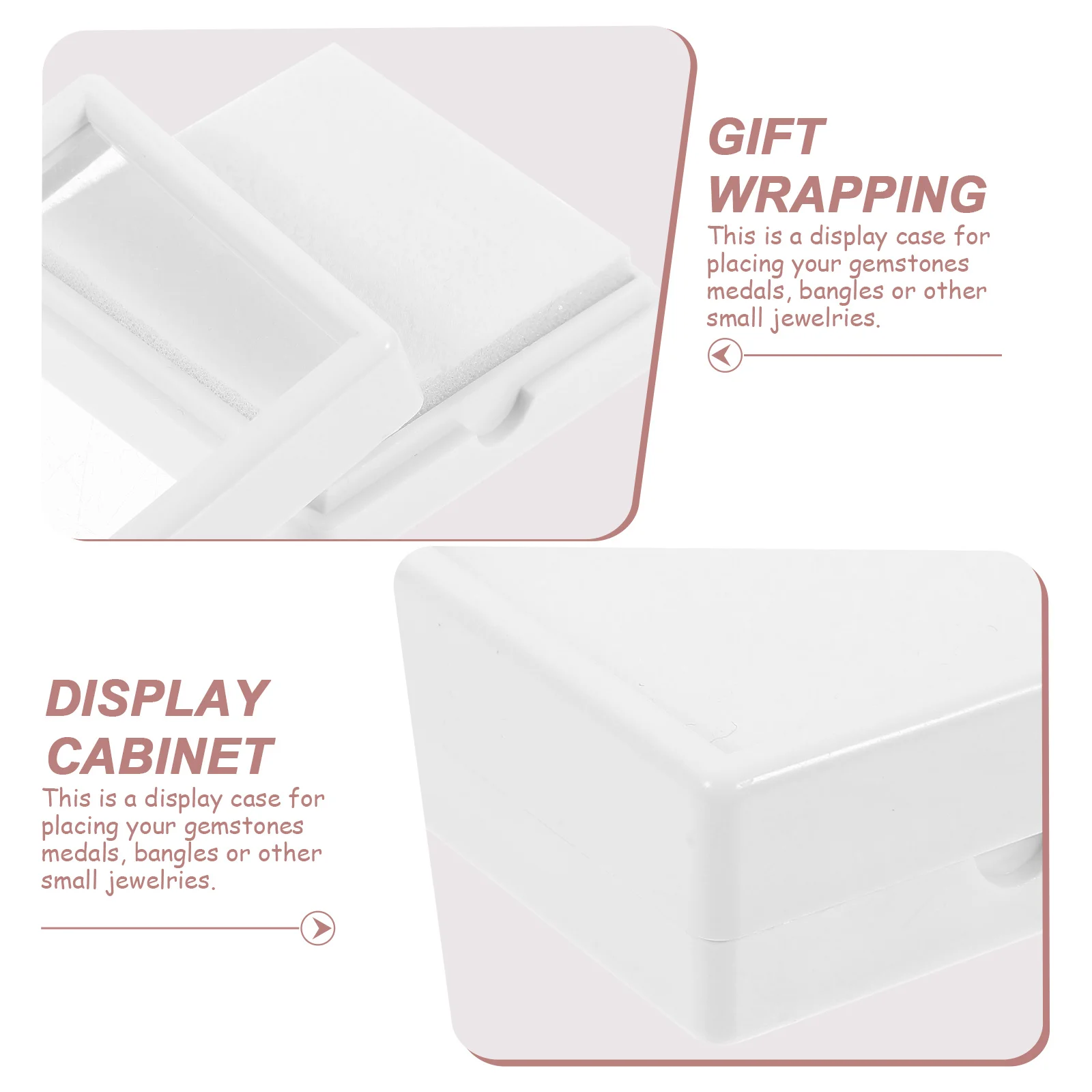 

6Pcs Jewelry Display Case for Gemstones and Medals Lightweight Storage Box with Clear Lid for Safekeeping and Elegant Desktop