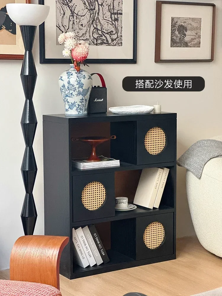 yj58 중세 모듈형 원목 책장 잡지장 좁은 책꽂이 프렌치 레트로 디스플레이 캐비닛