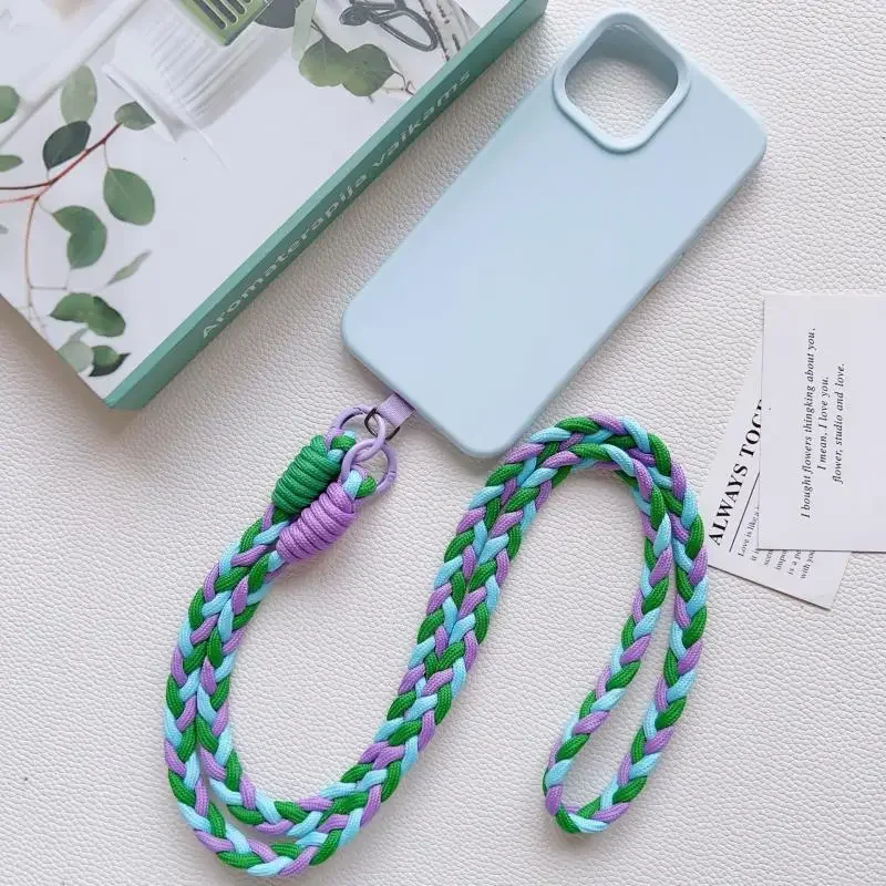 

Цельный съемный подвесной шнур с защитой от потери шеи, универсальный нейлоновый плетеный ремешок для телефона, красочный плечевой ремень, аксессуары для телефона