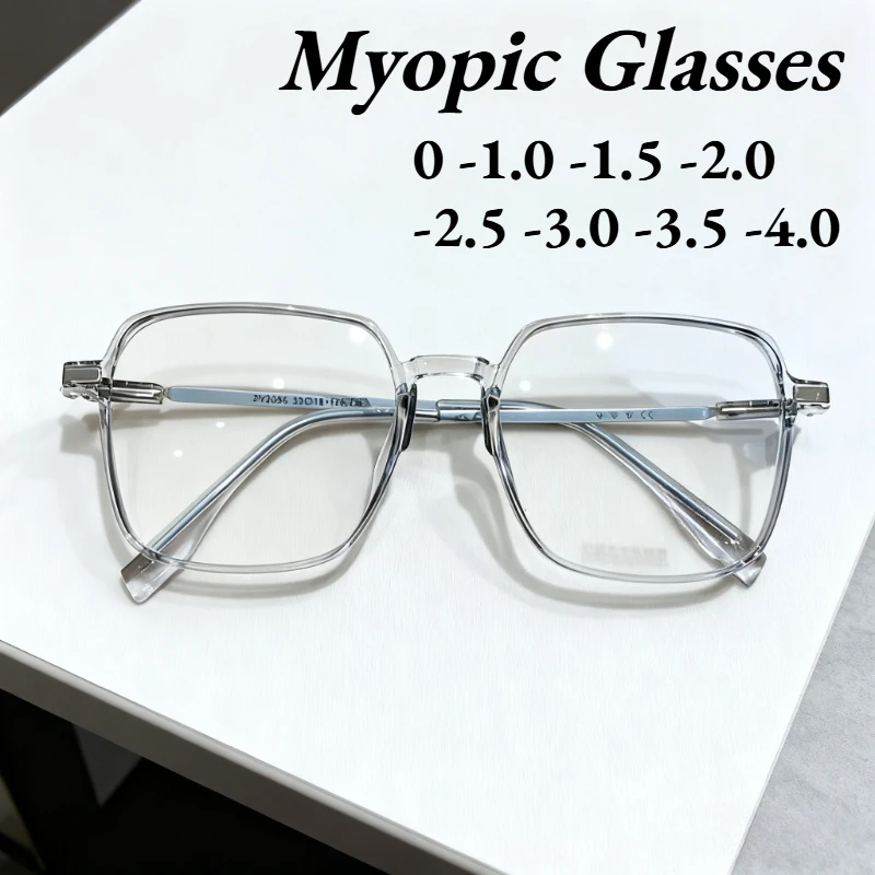 

New Retro Square-Frame Anti-Blue Light Myopia Glasses High-Definition Comfort Eyewear for Women Minus Diopter 0 To -4.0