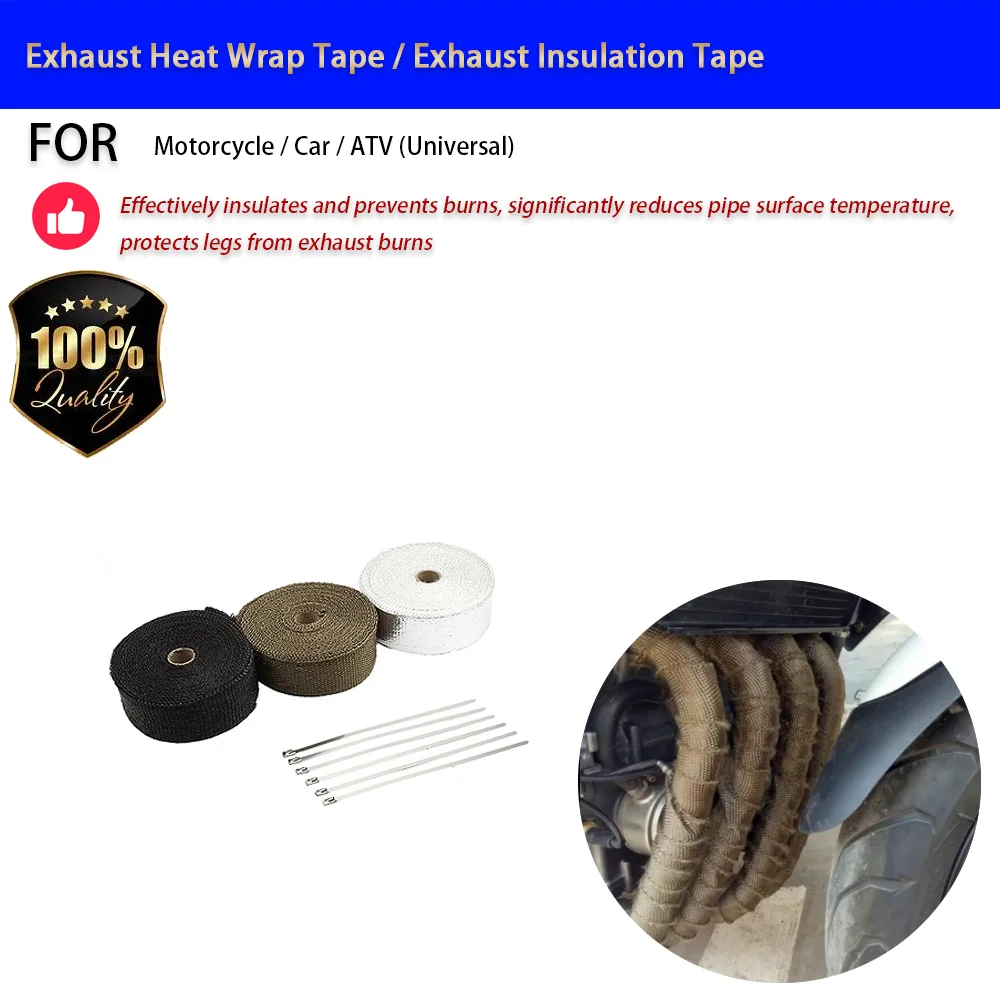 For Motorcycle Car Exhaust Heat Wrap Tape Heat Insulation Anti-Burn 5cm No-Drill Accesorios Moto Accessori Moto