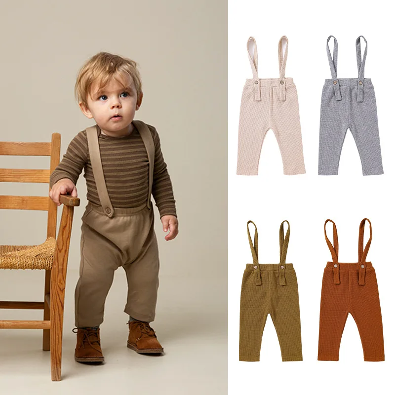 Newborn Clothes Baby Pants Boy's Jumpsuit 2024 Autumn Winter Trousers Baby Kids Clothes Girl's Casual Bib Pants Overalls