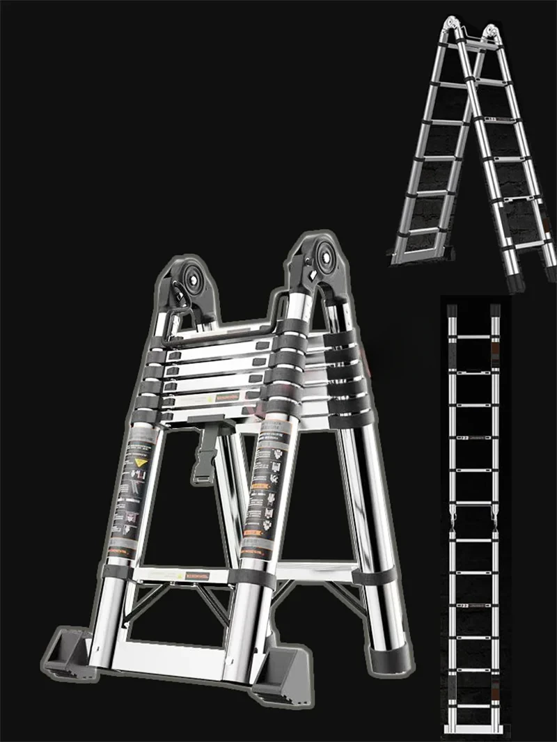 Hot sales Retractable Extension Ladder Thickened Folding Telescoping Ladder Household Multi Purpose Industrial