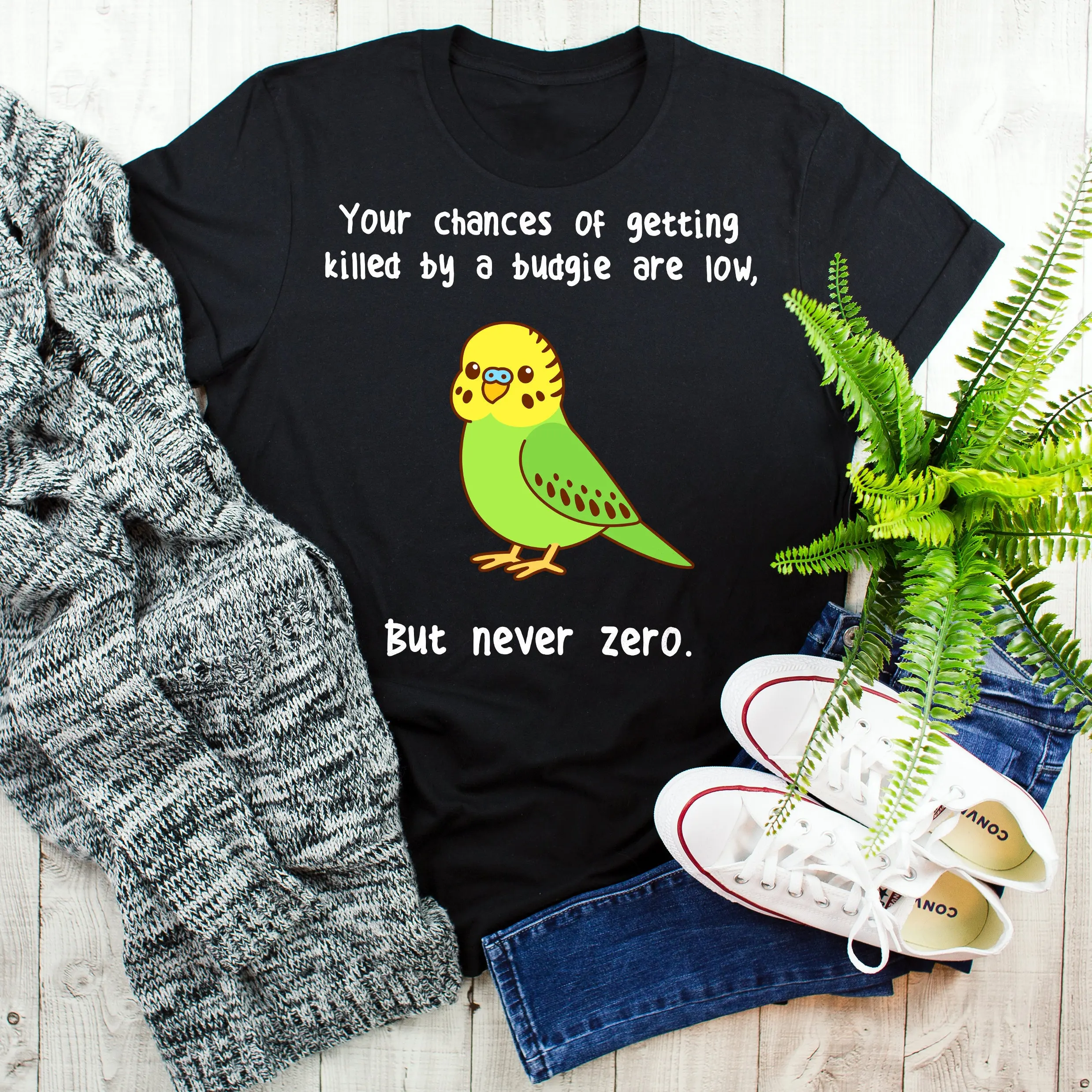 Budgie T Shirt Funny Parakeet Lover Cute Bird Budgerigar Pet Parrot Top Green Meme