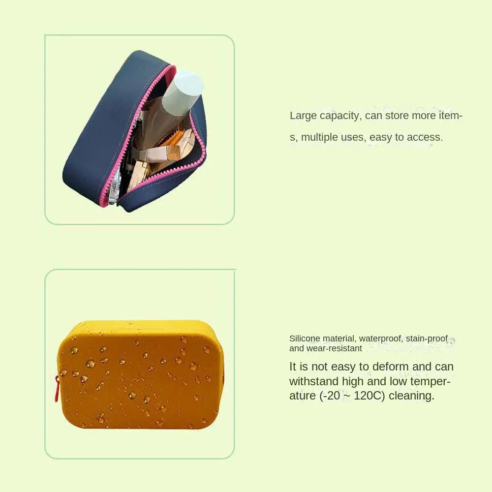 حامل بطاقة الائتمان، حقيبة تخزين من السيليكون، أكياس أحمر الشفاه، حقيبة بسحاب، حامل مكياج من السيليكون، منظم سفر مقاوم للماء