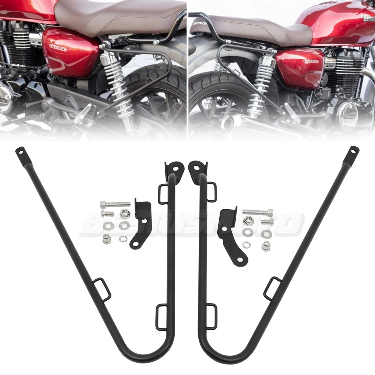 

Motorcycle Left & Right Side Pannier Rail Saddlebag Supports For Honda GB350 GB350RS CB350 Hness CB350S 2021 2022 2023