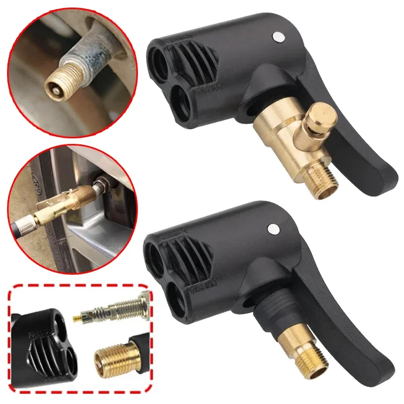 

Bicycle Pump Nozzle Hose Adapter 2-In-1 Inflatable Pump Motorbike Air Chuck Inflator Valve Connector Adapter Auto Accessories