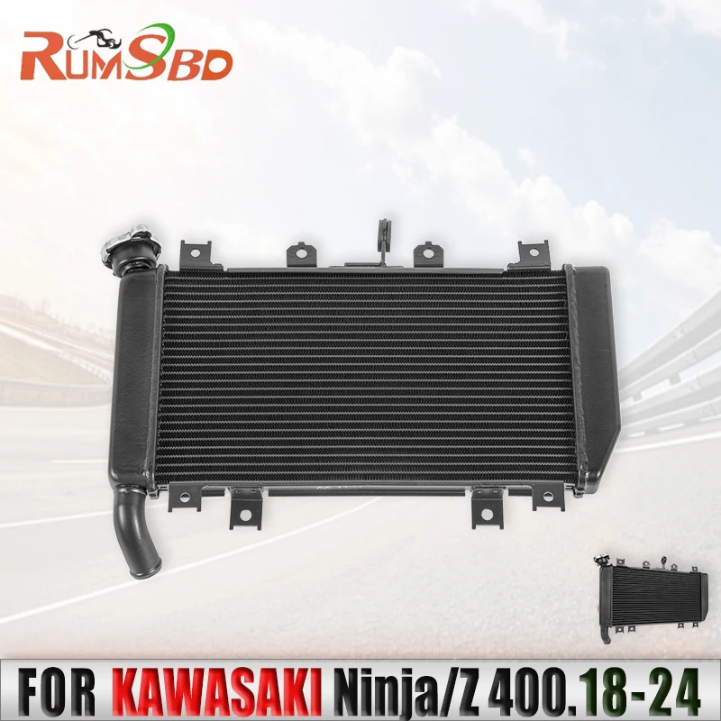 

Motorcycle Engine Radiator Coolant Cooler Cooling Water Tank For Kawasaki Ninja Z400 500 2018 2019 2020 2021 2022 2023 2024
