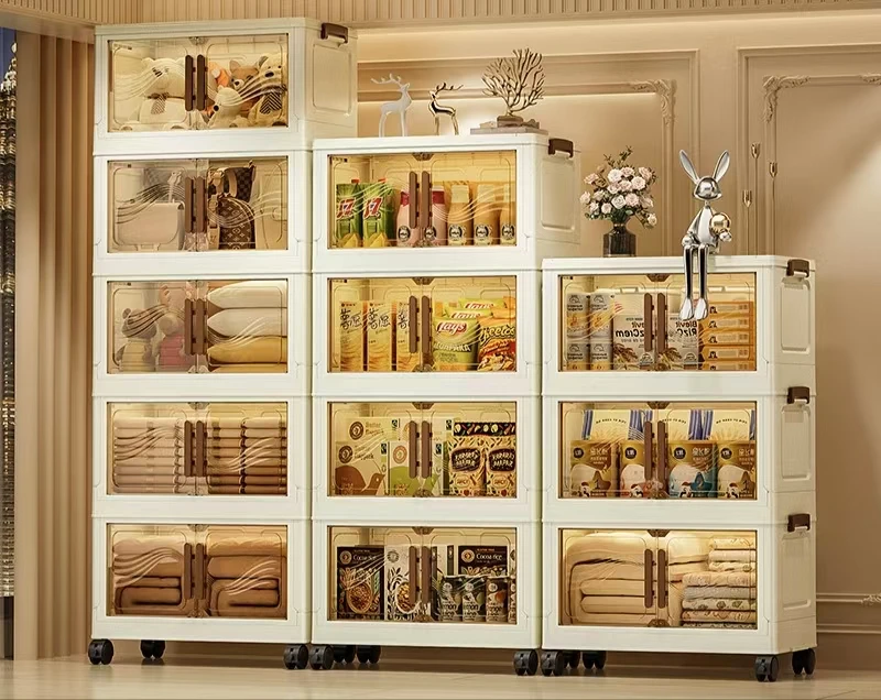 //Modern Solid Wood Wardrobes And Bedroom Storage Cabinets With Hinged Doors 4 Shelves Multiple Storage Containers