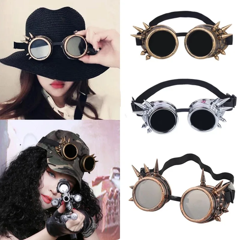 Anime Gaz Mask Riveted Steampunk Glasses Retro Goggles Accessories cosplay Props Gothic Punk Gas Mask Hat Black Scarf  Cos Gifts