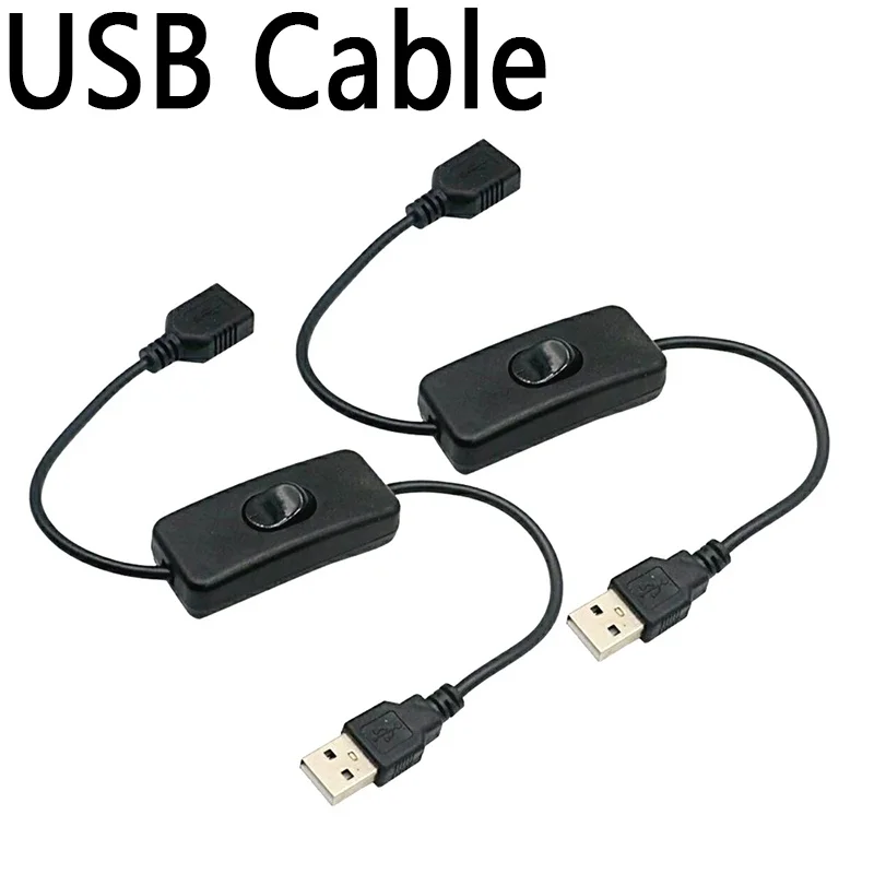 USB Cable With Switch ON/OFF Cable Extension Toggle For USB Lamp USB Fan Power Supply Line Durable Adapter USB Headset LED Lamp
