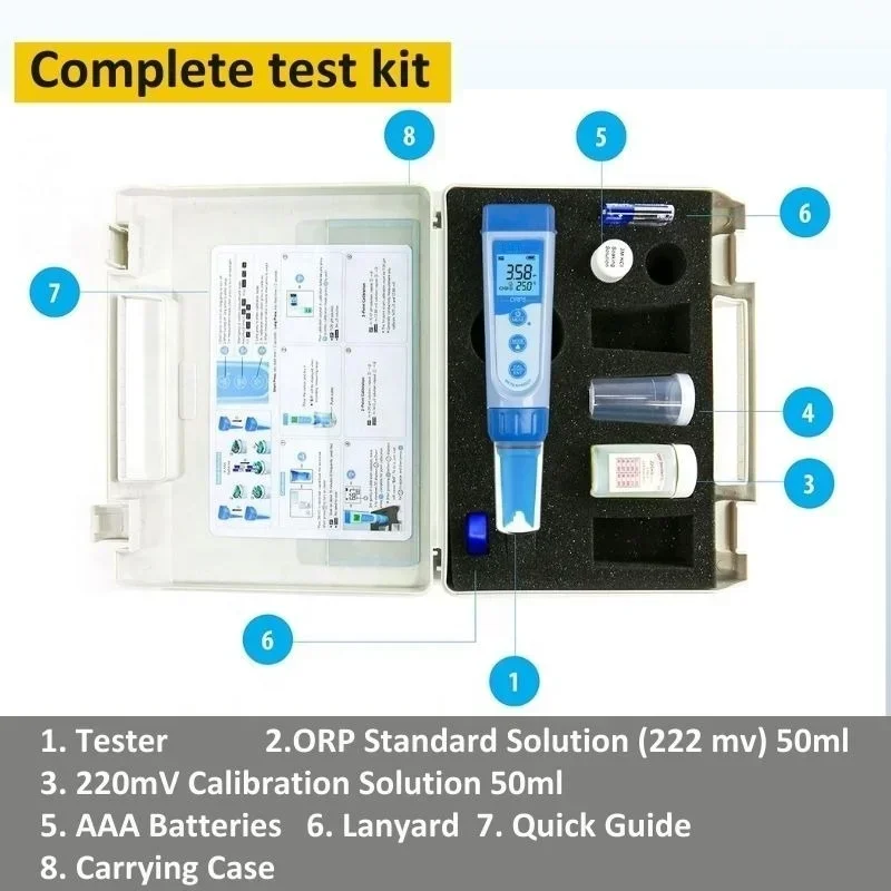 

2026 NEW Redox Probe Replaceable ORP Tester Kit With Standard Solution For Sanitizer Pools Hydrogen Water Reduction-Oxidatio