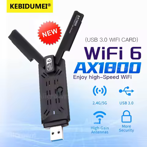 WiFi 6 AX1800 USB 3.0 Adapter Dual Band 2.4G/5Ghz USB Receiver MT7921 Dongle Wifi Network Card Wireless For PC Laptop Win10/11