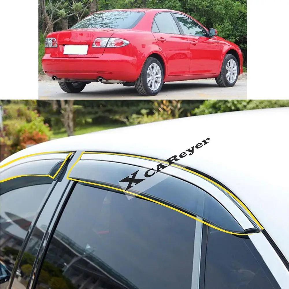 For MAZDA 6 MAZDA6 2006 2007 2008 2009 2010 2011 2012 2013 Car Body Sticker Plastic Window Glass Wind Visor Rain/Sun Guard Vent